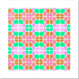 Pastel Tile Pattern Posters and Art